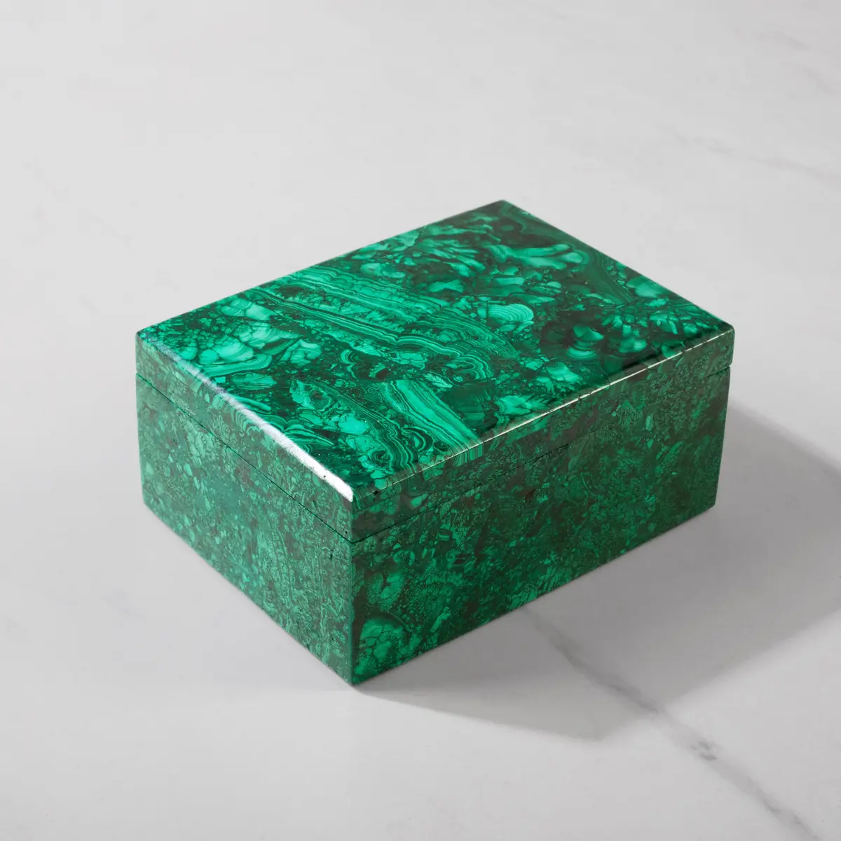 Natural Congo Malachite Vanity Box - 4" / 763 Grams 1