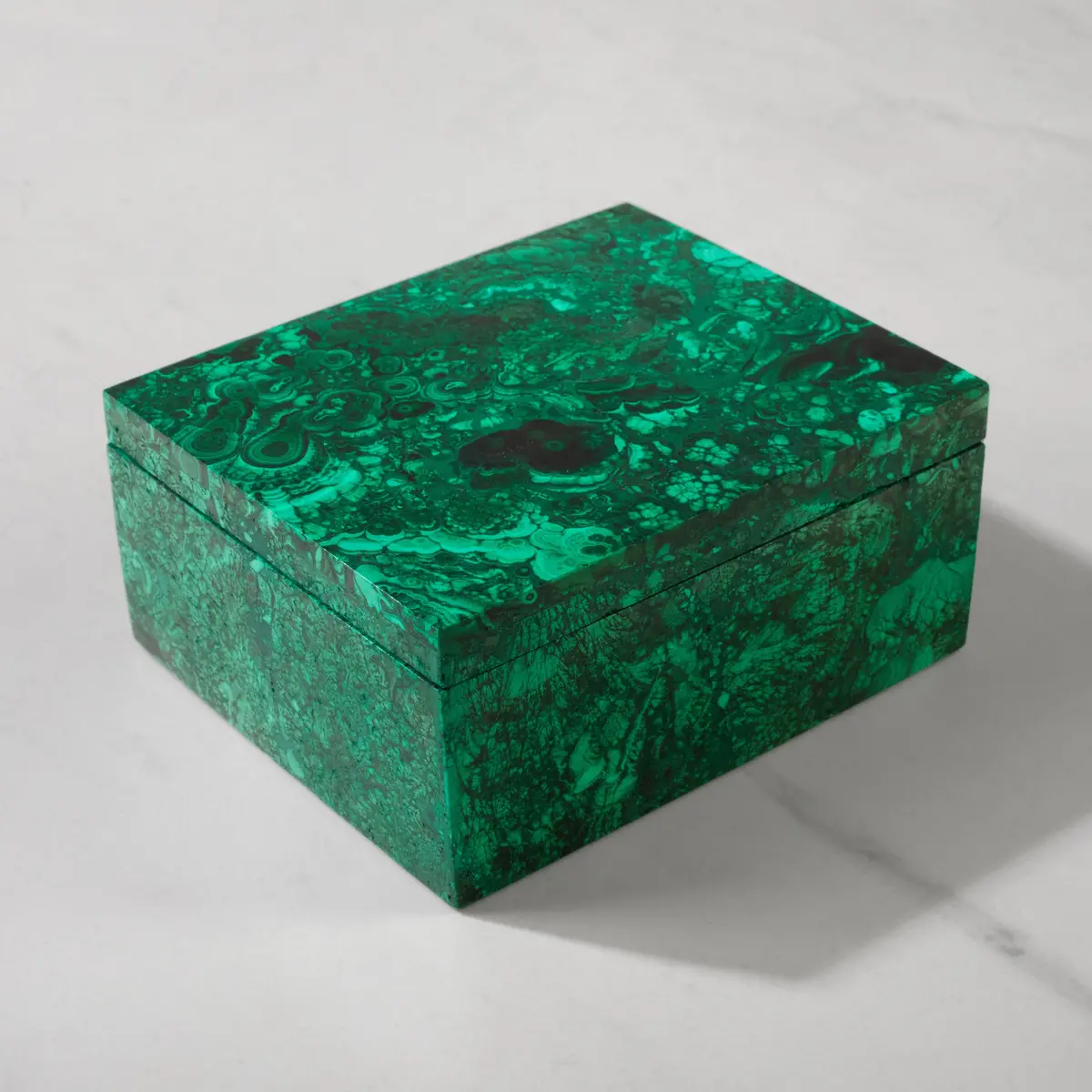Natural Congo Malachite Vanity Box - 5" / 699 Grams 1