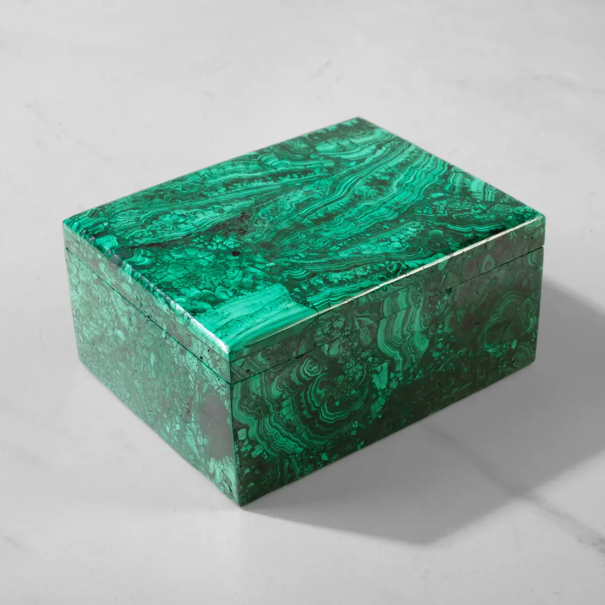 Natural Congo Malachite Vanity Box - 5" / 817 Grams 1