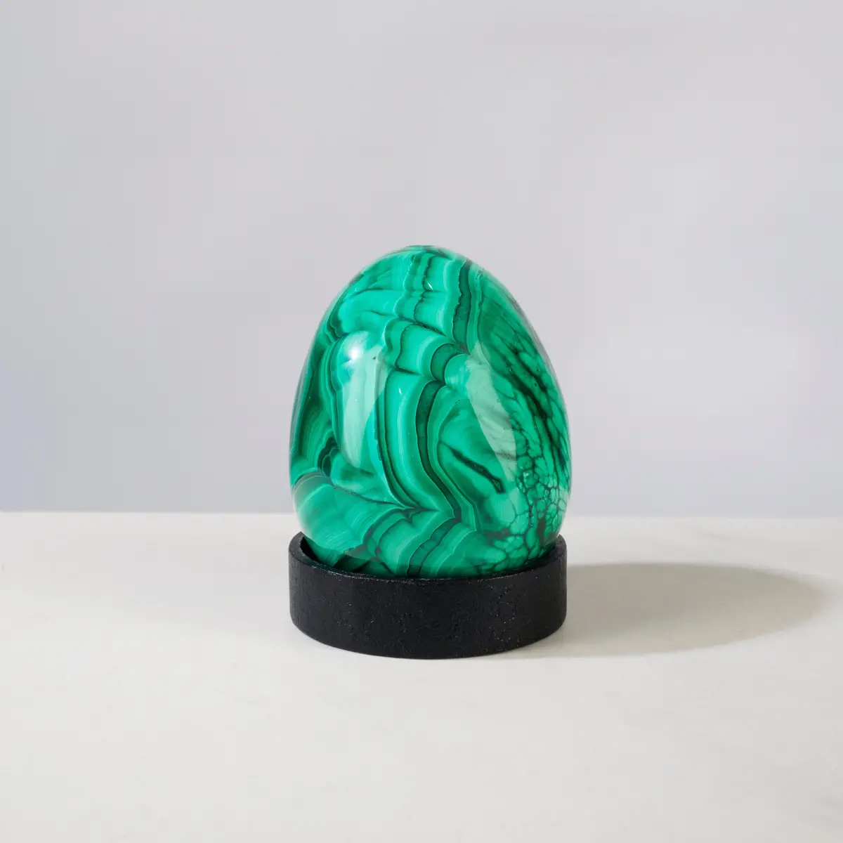 Natural Malachite Egg Carving From Congo - 2.75" / 300-400G 1