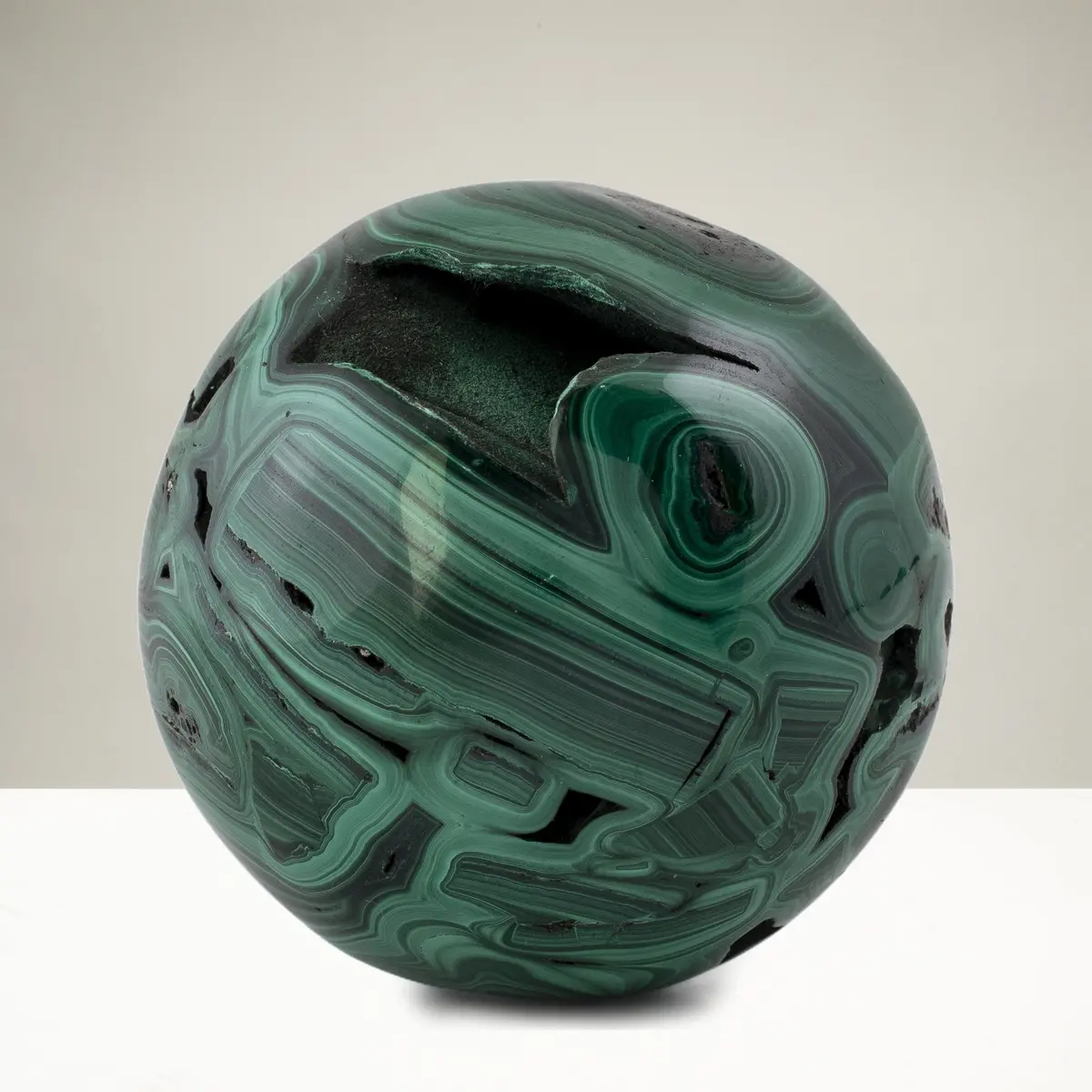 Natural Malachite Sphere Carving From Congo - 2.25" / 350G 1