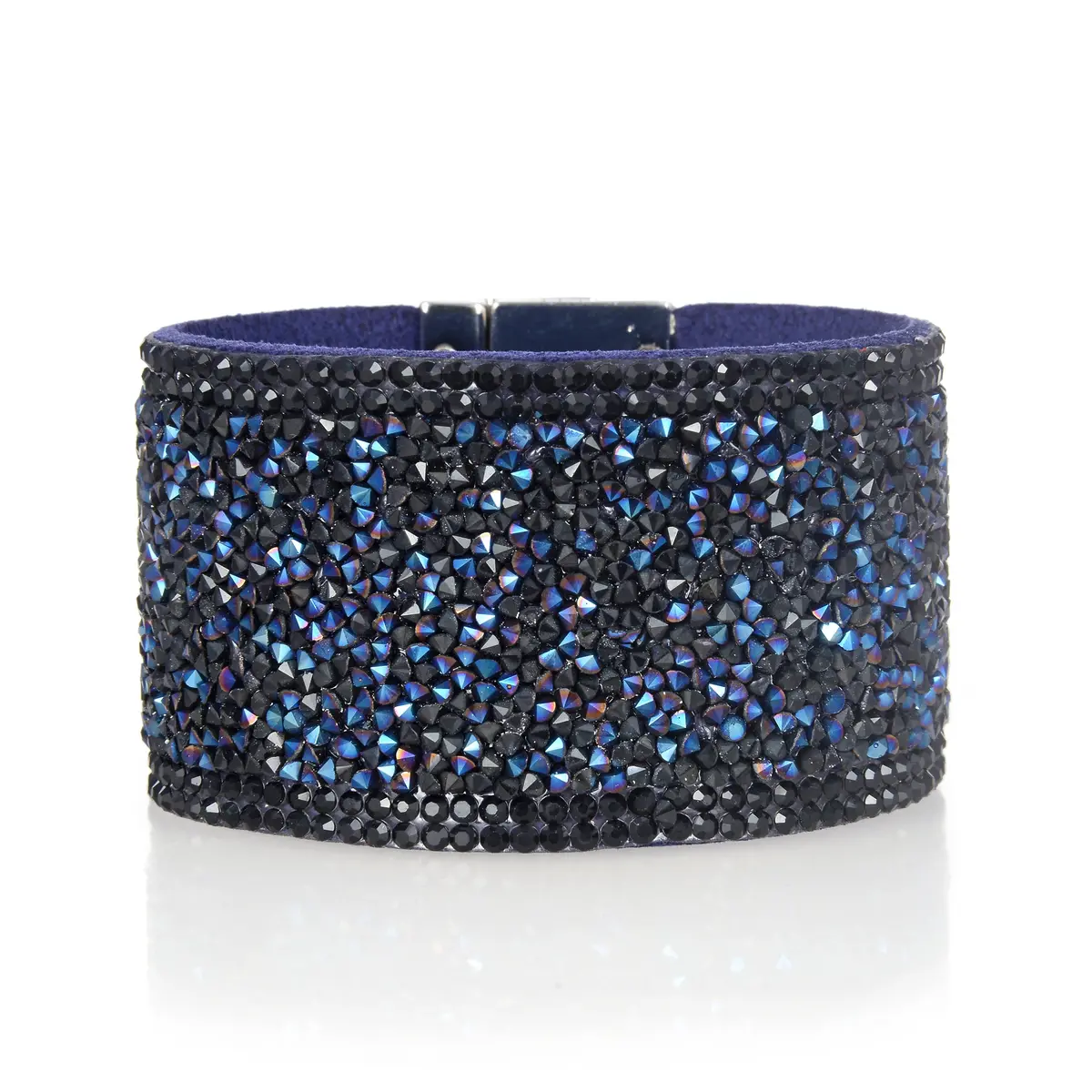 Long Strand Diamond Navy Blue Bracelet With Magnetic Clasp 1