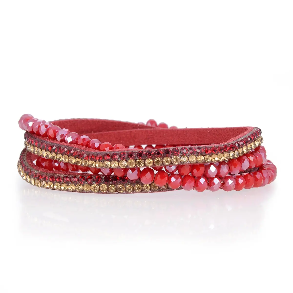 Long Strand Diamond Red Bracelet With Magnetic Clasp 1