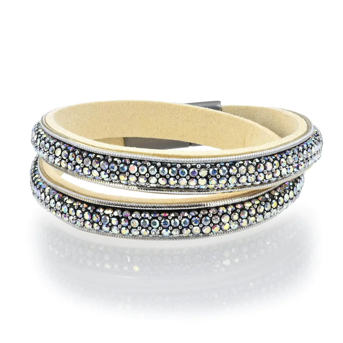 Long Strand Diamond White Bracelet With Magnetic Clasp 1