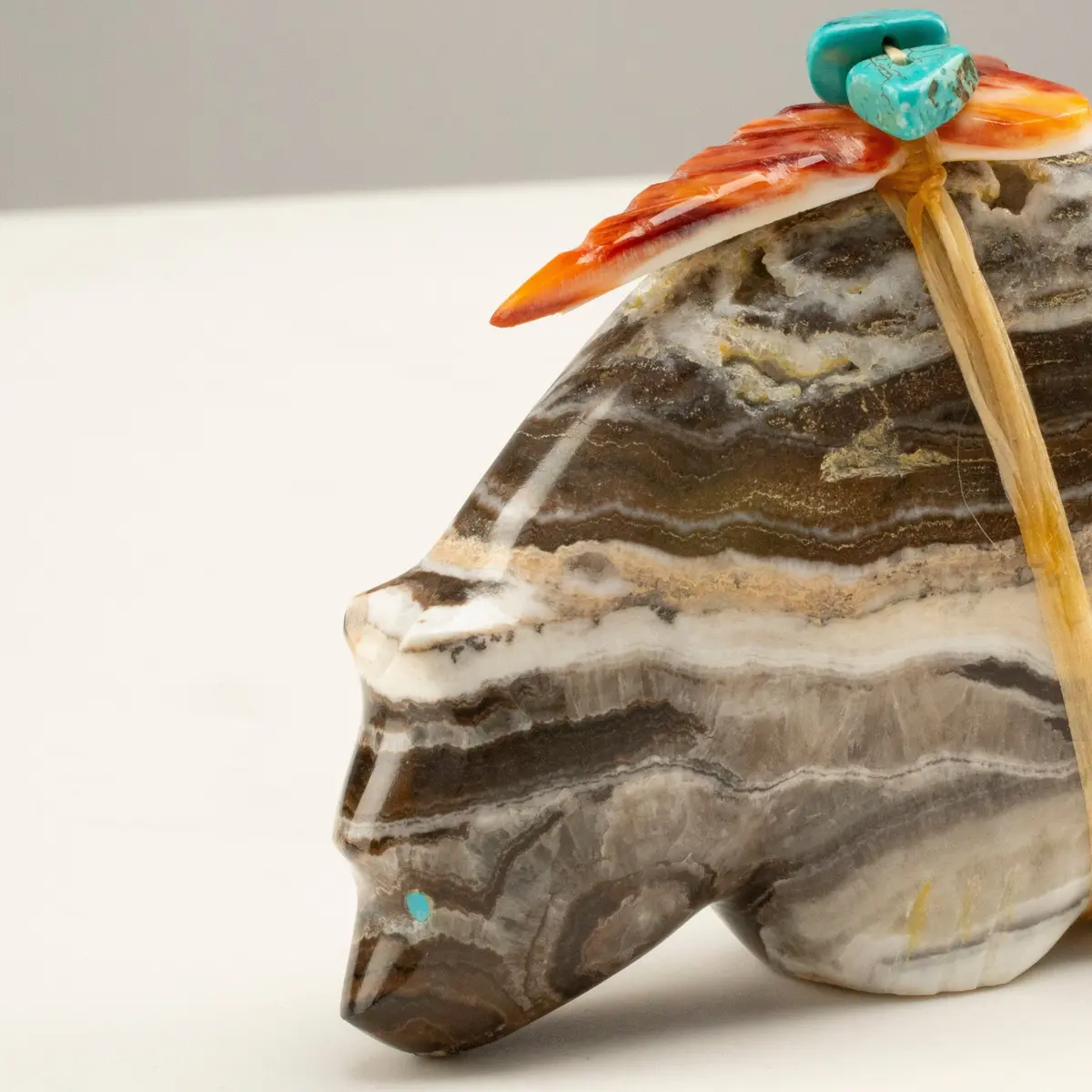 Leland Boone Utah Onyx Handmade Zuni Fetish Bear Carving 1