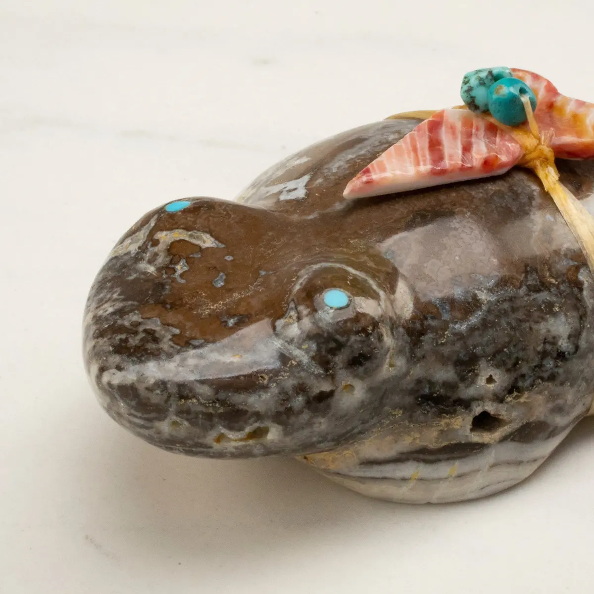 Leland Boone Utah Onyx Handmade Zuni Fetish Frog Carving 1