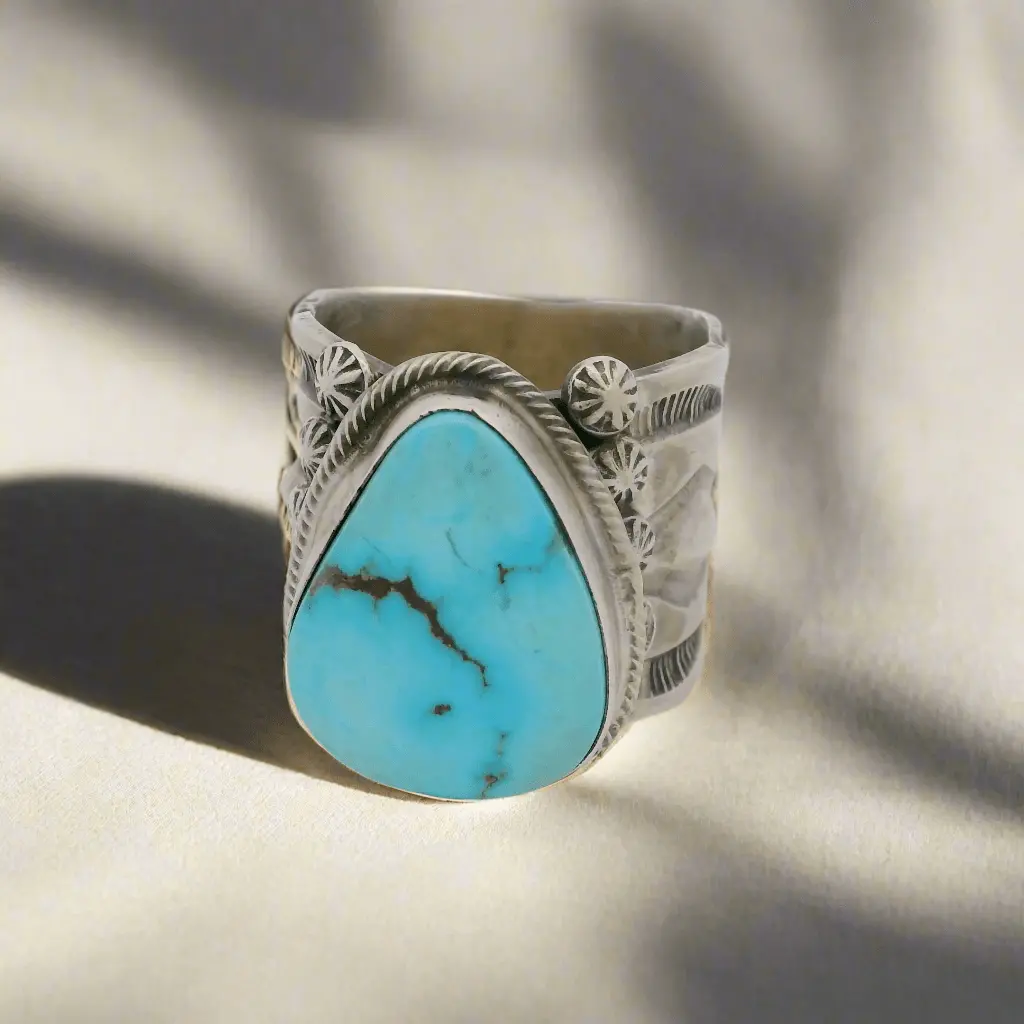 Tillie Jon Kingman Turquoise Navajo Usa Native American Made 925 Sterling Silver Ring 1