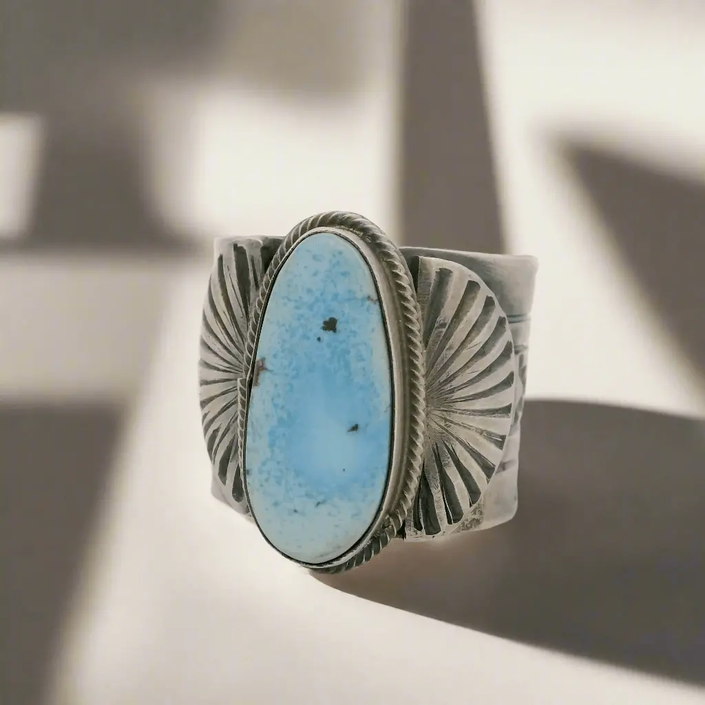 Tillie Jon Golden Hills Turquoise Navajo Usa Native American Made 925 Sterling Silver Ring 1