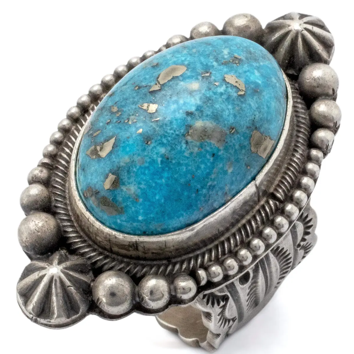 Michael & Rose Calladitto Navajo Kingman Turquoise Usa Native American Made 925 Sterling Silver Ring 1