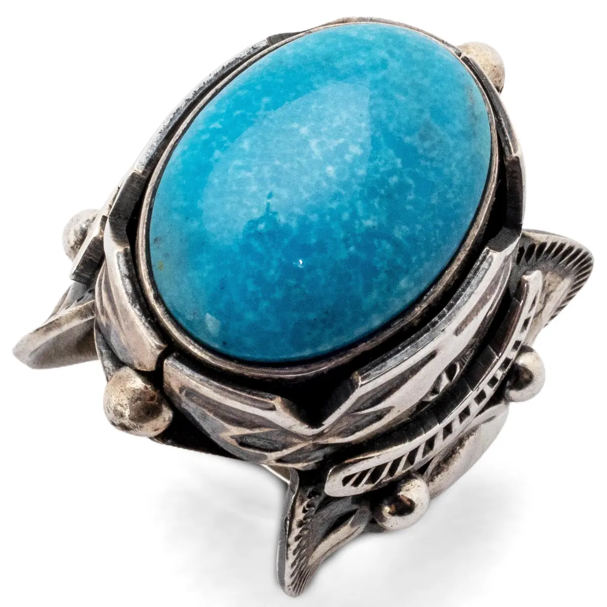 Paul Livingston Kingman Turquoise Usa Native Amerian Made 925 Sterling Silver Ring 1
