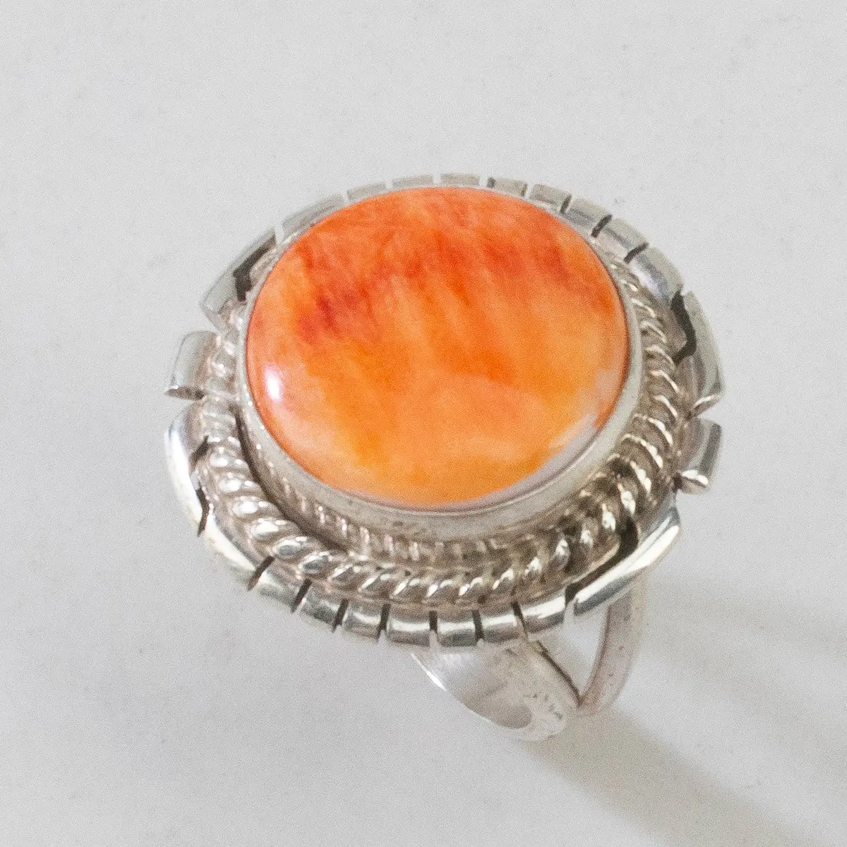 Jerold Francisco Spiny Oyster Navajo Usa Native American Made 925 Sterling Silver Ring 1