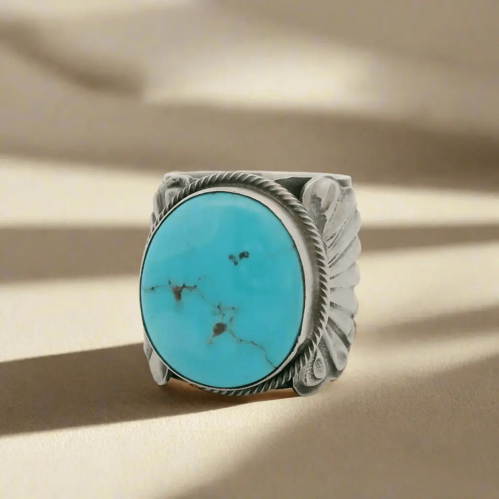 Tillie Jon Kingman Turquoise Navajo Usa Native American Made 925 Sterling Silver Ring 1