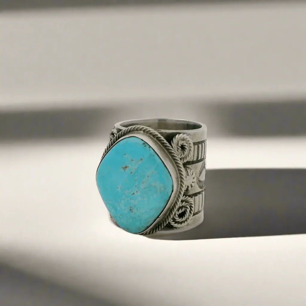 Tillie Jon Royston Turquoise Navajo Usa Native American Made 925 Sterling Silver Ring 1