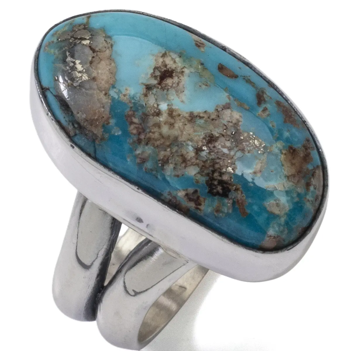King Manassa Turquoise Usa Handmade 925 Sterling Silver Ring 1