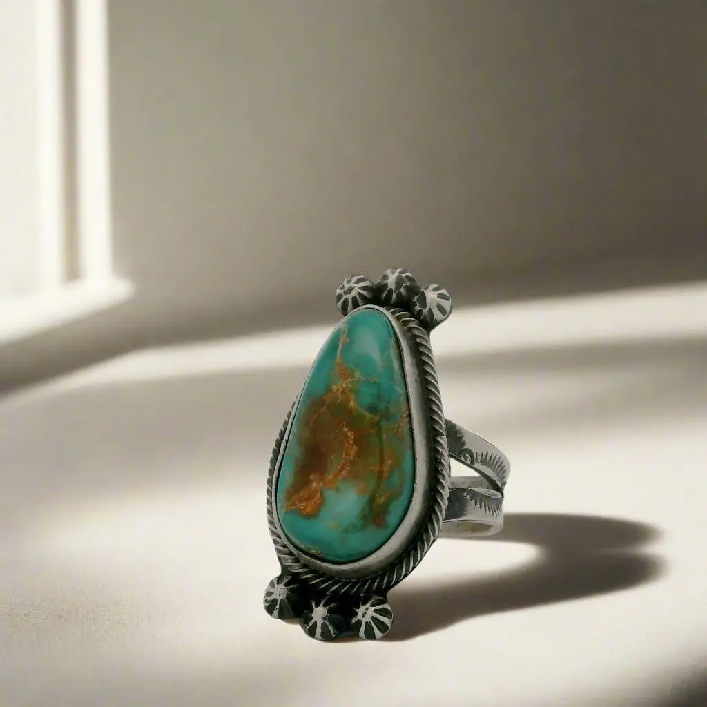 Scott Skeets Royston Turquoise Navajo Usa Native American Made 925 Sterling Silver Ring 1