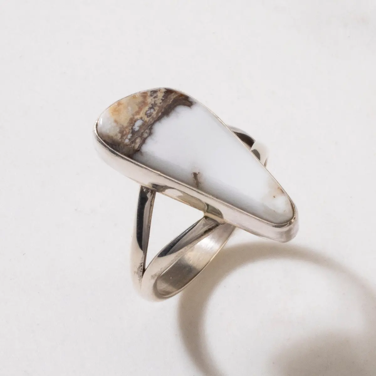 White Buffalo Turquoise Navajo Usa Native American Made 925 Sterling Silver Ring 1