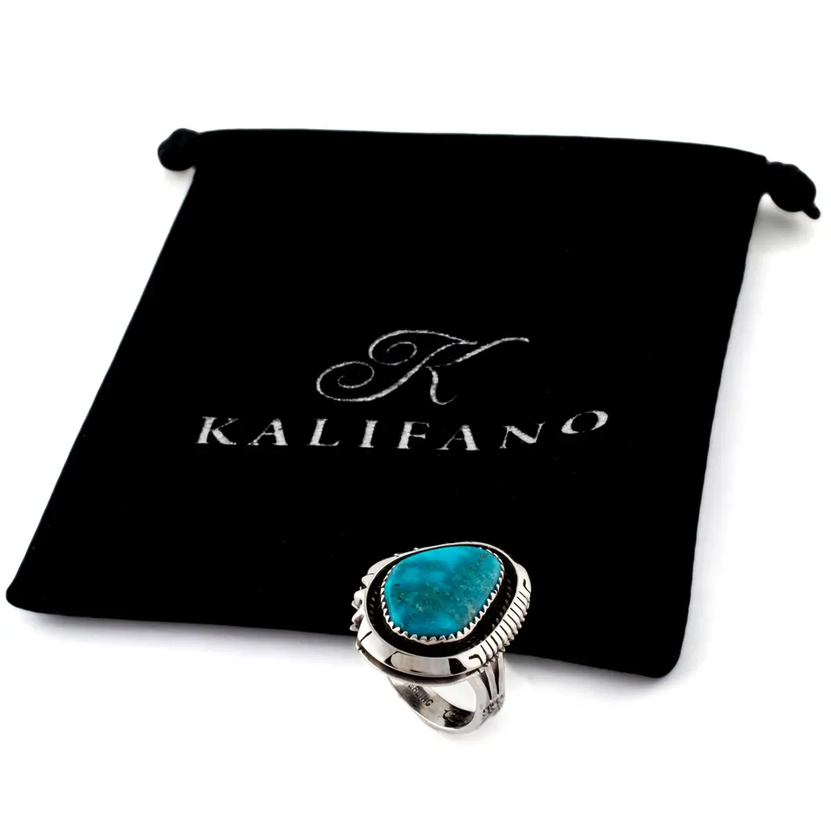 Joe Piaso Jr. Navajo King Manassa Turquoise Usa Native American Made 925 Sterling Silver Ring 2