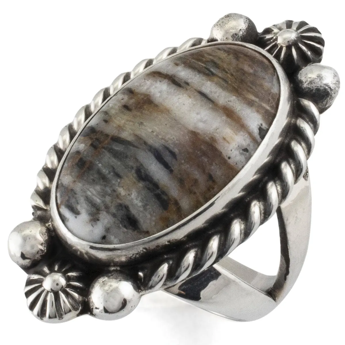 Eddie Secatero Navajo White Buffalo Turquoise Usa Native American Made 925 Sterling Silver Ring 1