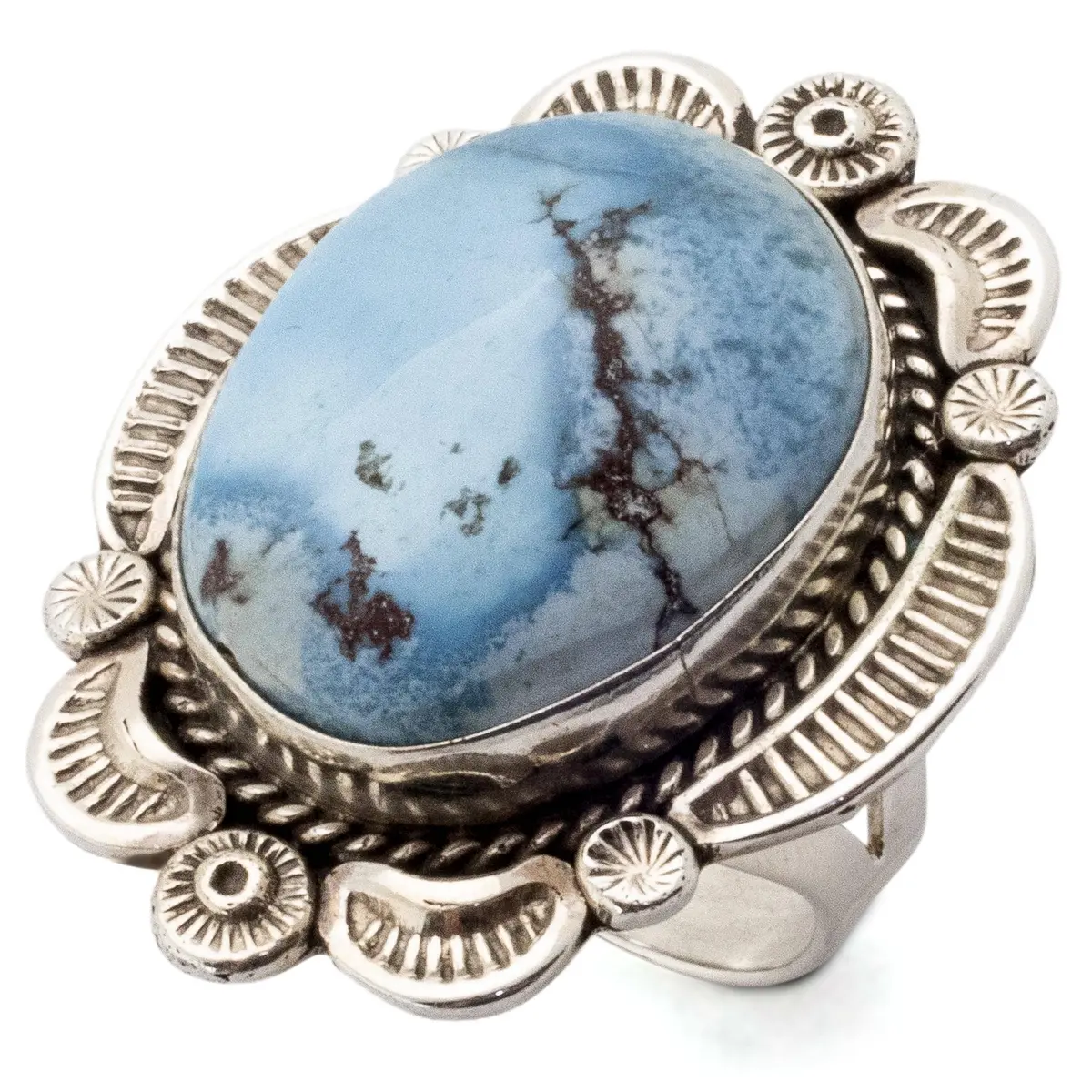 Ella M. Linkin Golden Hills Turquoise Usa Native American Made 925 Sterling Silver Ring 1