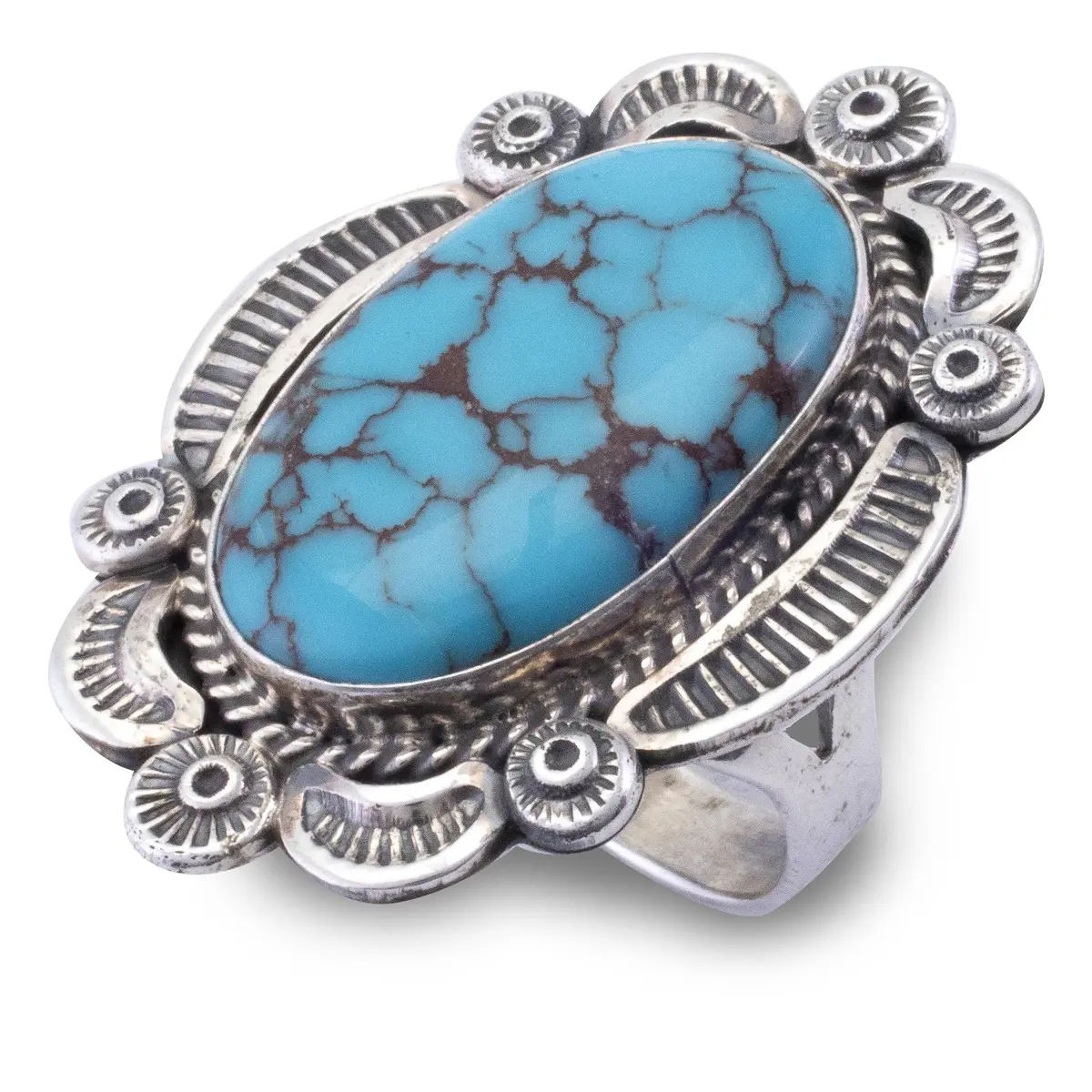 Ella M. Linkin Navajo Prince Turquoise Usa Native American Made 925 Sterling Silver Ring 1