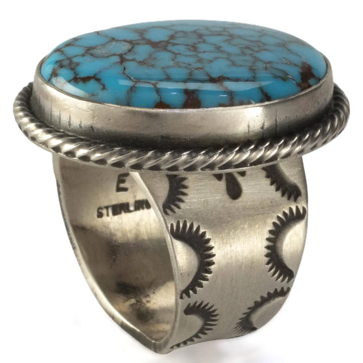 Randall Enditto Navajo Prince Turquoise Usa Native American Made 925 Sterling Silver Ring 2