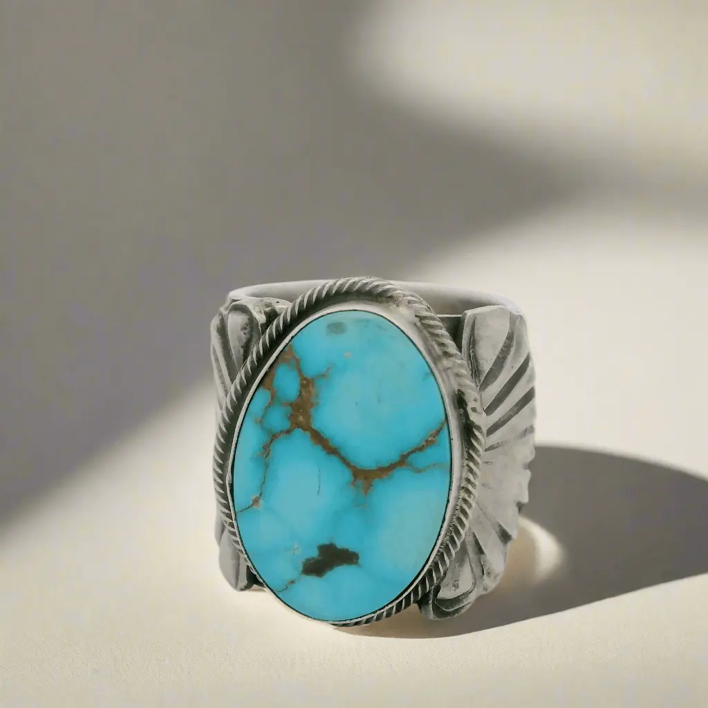 Tillie Jon Kingman Turquoise Navajo Usa Native American Made 925 Sterling Silver Ring 1