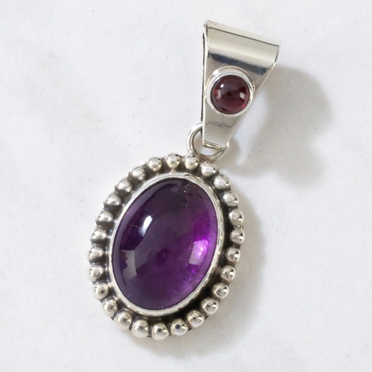 Amethyst Usa Native American Made 925 Sterling Silver Pendant 1