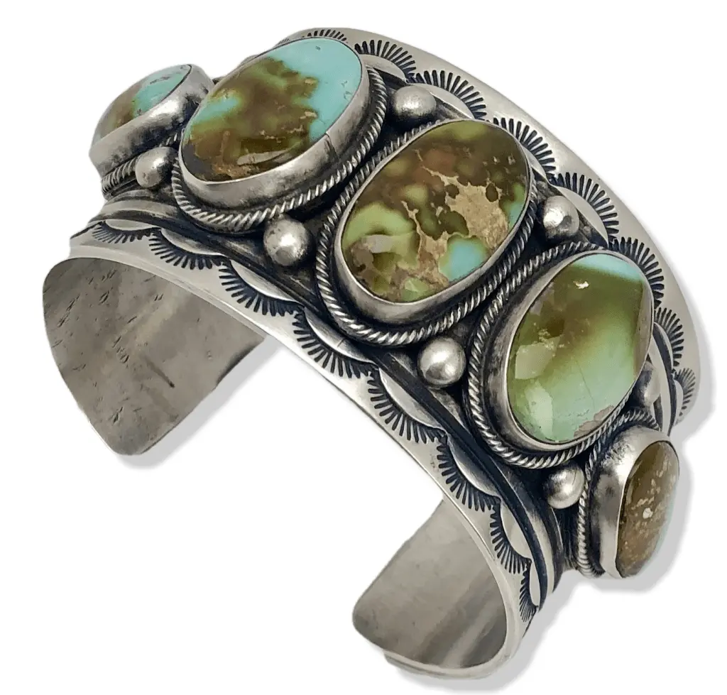 B. Johnson Royston Turquoise Native American Made 925 Sterling Silver Cuff 1