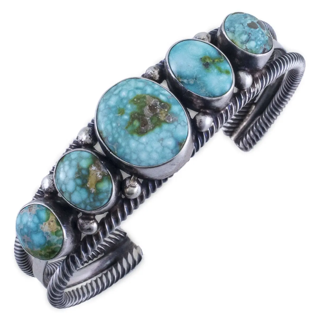B. Johnson Sonoran Gold Turquoise Usa Native American Made 925 Sterling Silver Cuff 1