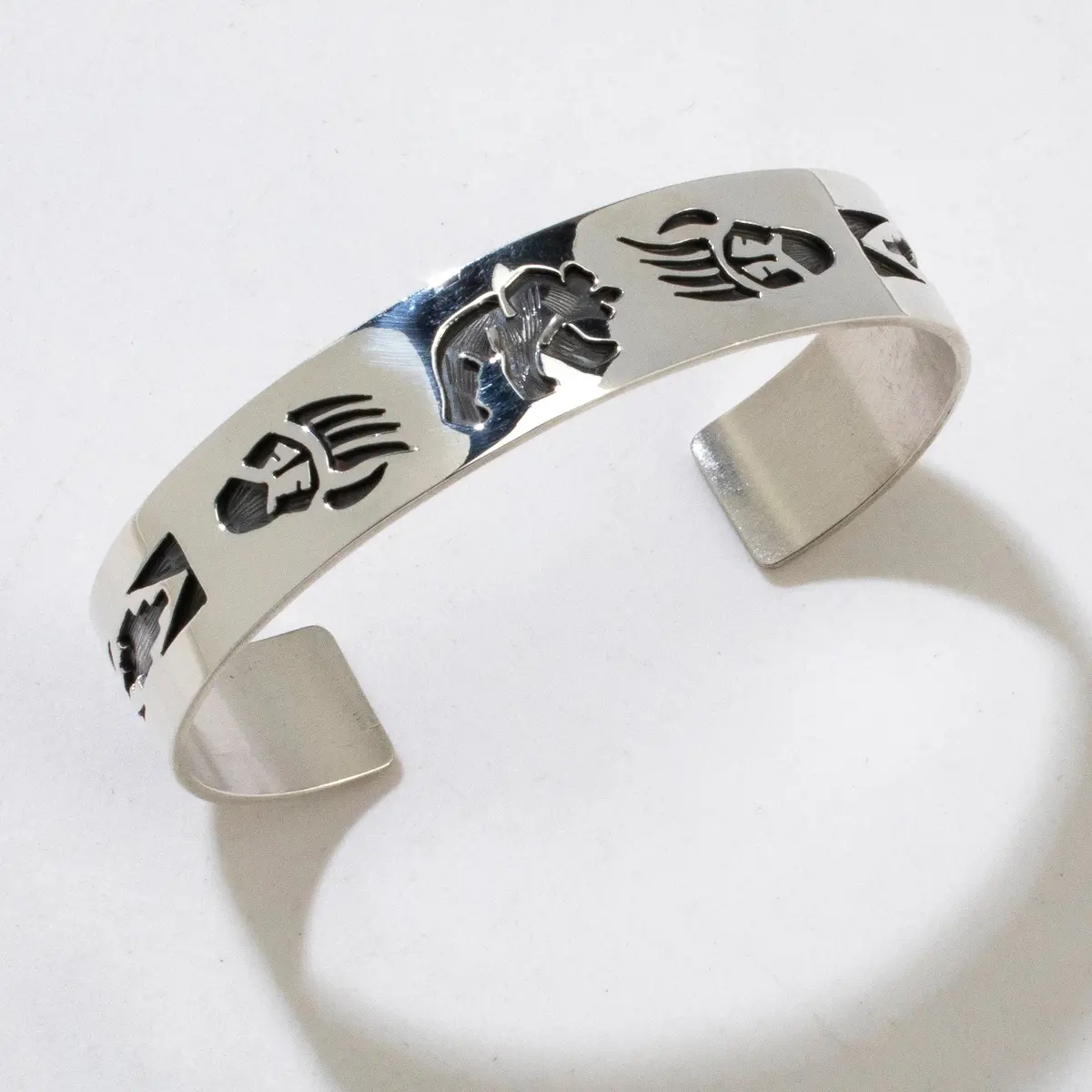 Bear Paw & Bear Navajo Usa Native American Made 925 Sterling Silver Cuff 1