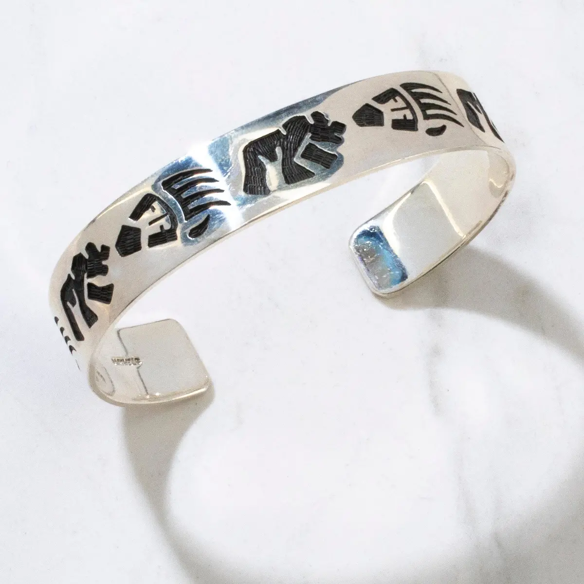 Bear Paw Navajo Usa Native American Made 925 Sterling Silver Cuff 1