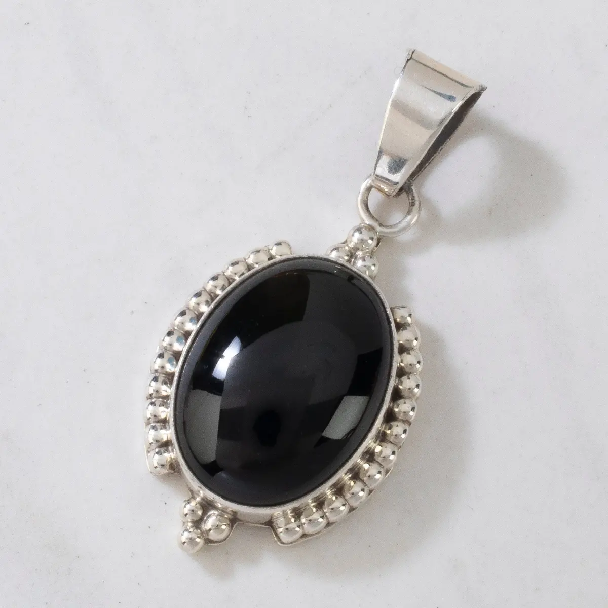 Black Onyx Usa Native American Made 925 Sterling Silver Pendant 1