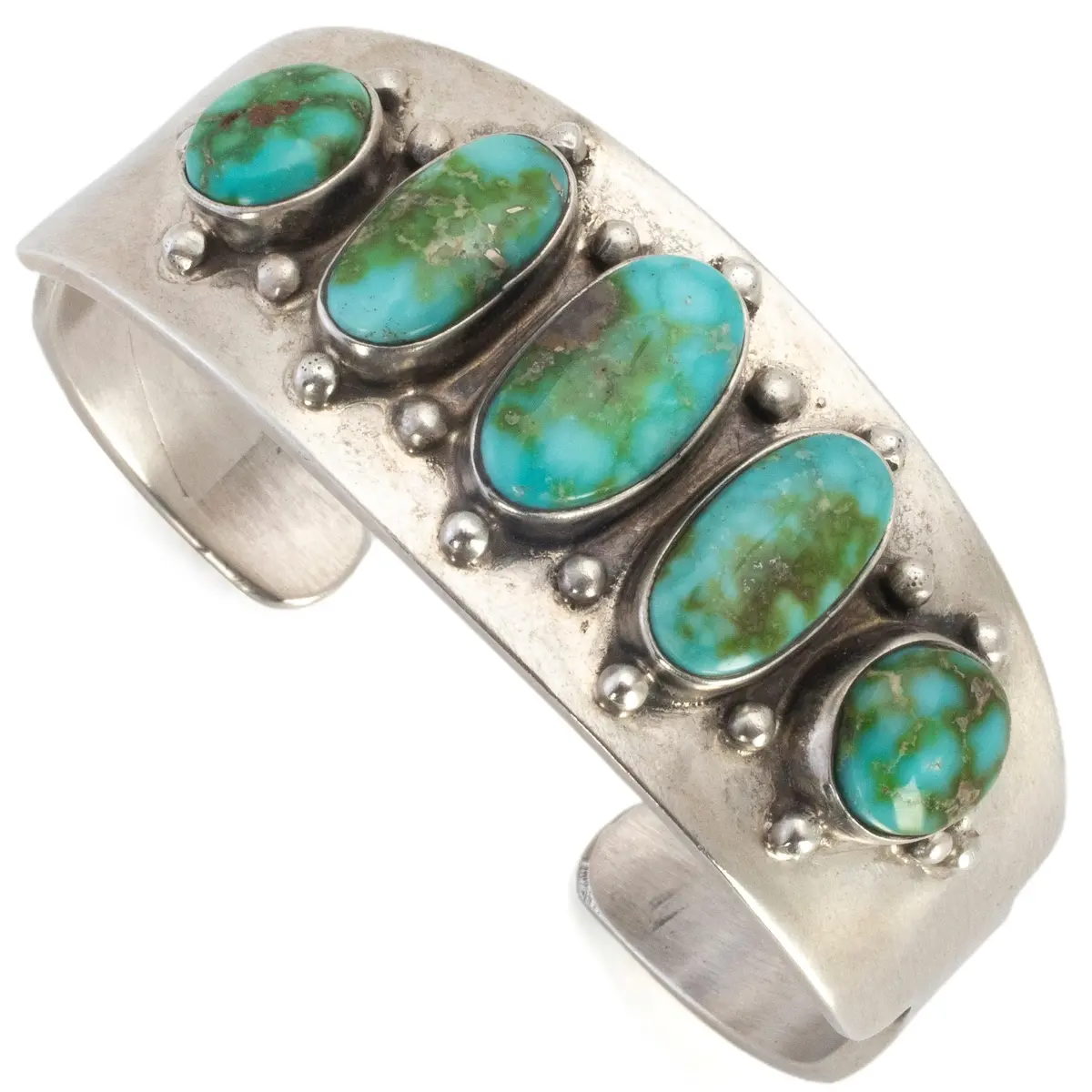 Bobby Becenti Navajo Sonoran Gold Turquoise Usa Native American Made 925 Sterling Silver Cuff 1