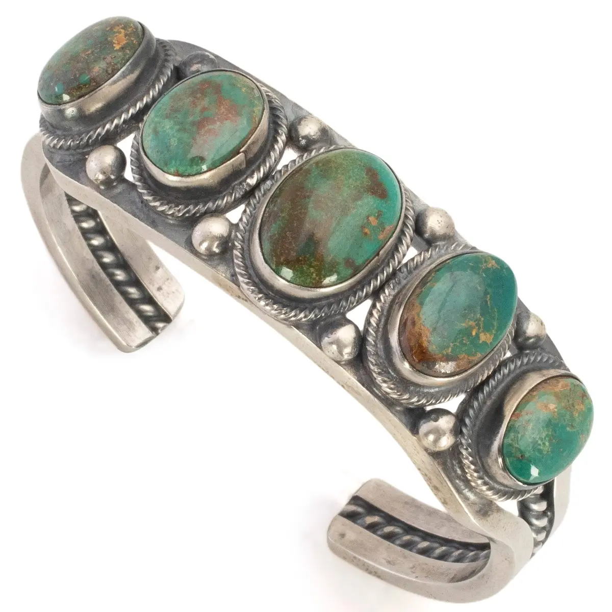 Bobby Johnson Navajo Royston Turquoise Usa Native American Made 925 Sterling Silver Cuff 1