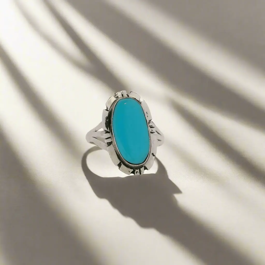 Calvin Spencer Kingman Turquoise Navajo Usa Native American Made 925 Sterling Silver Ring 1