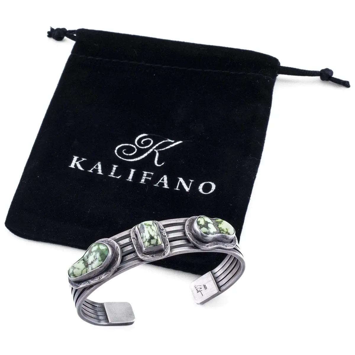 Carico Lake Turquoise Usa Native American Made 925 Sterling Silver Cuff 2