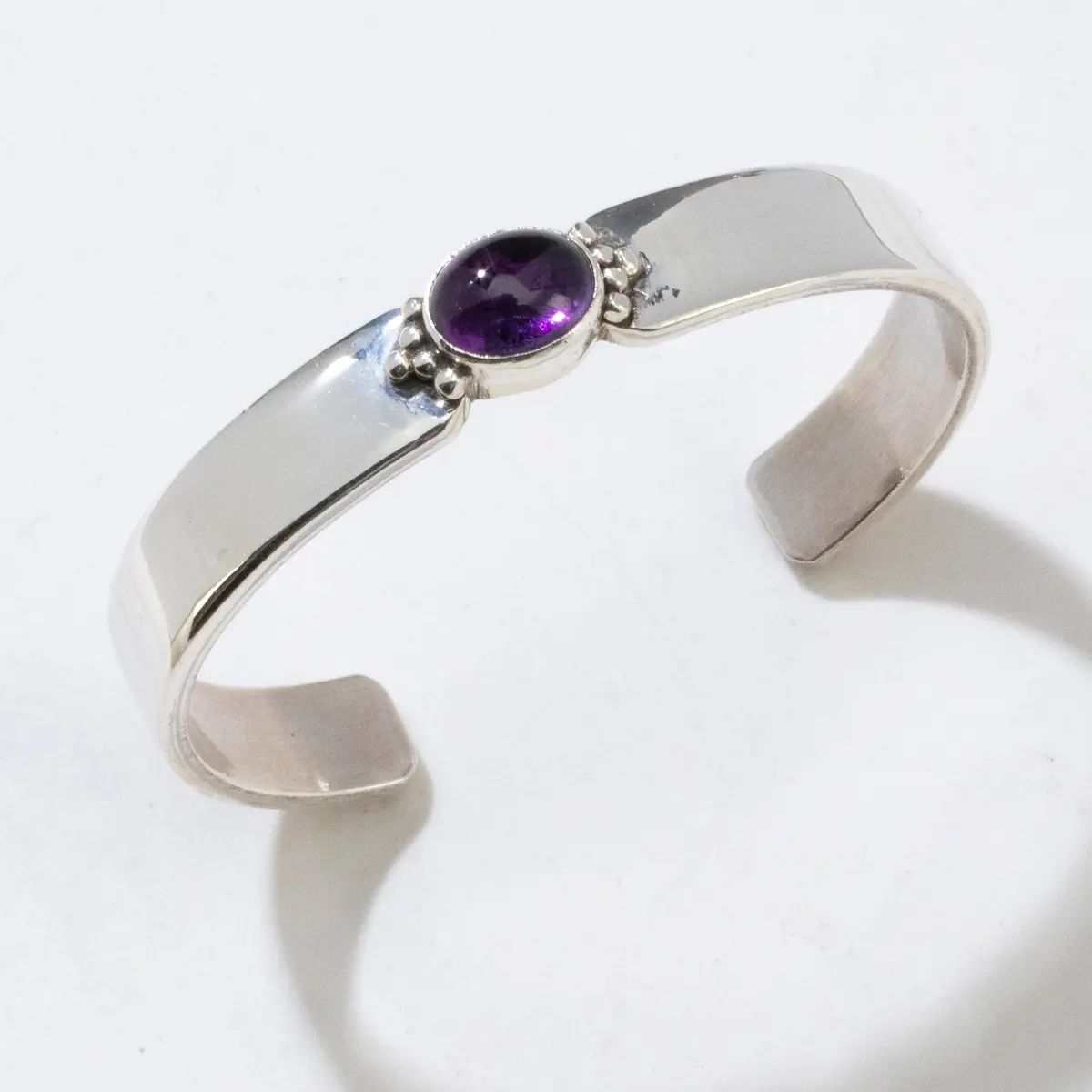 Daniel Mike Amethyst Navajo Usa Native American Made 925 Sterling Silver Cuff 1