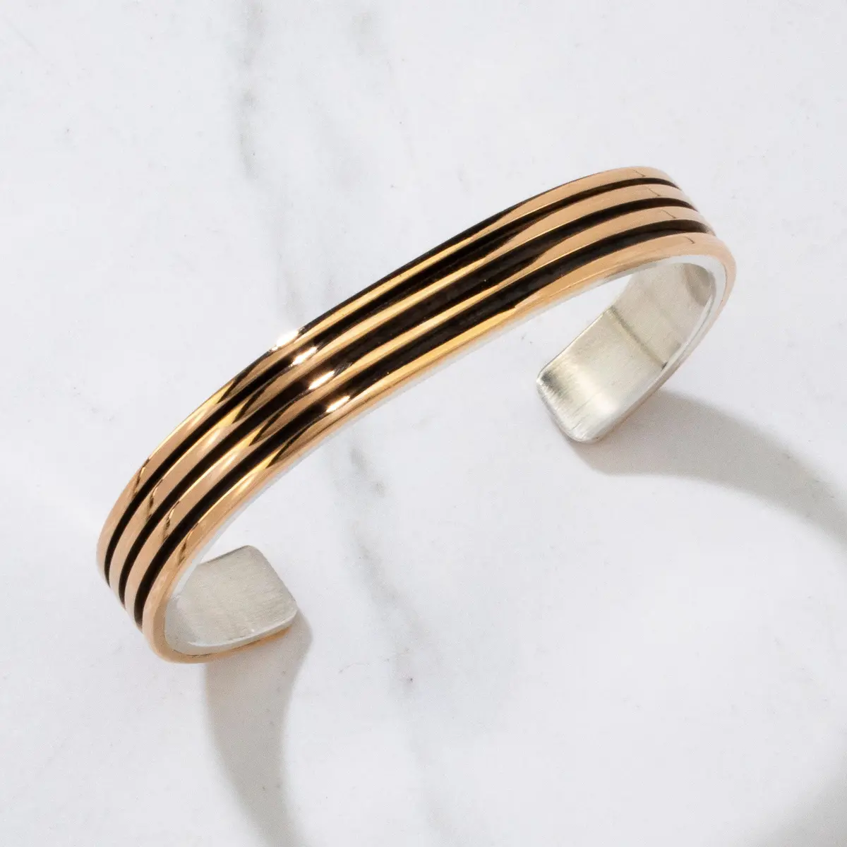Daniel Mike Navajo Usa Native American Made 12K Gold Filled & 925 Sterling Silver Cuff 1