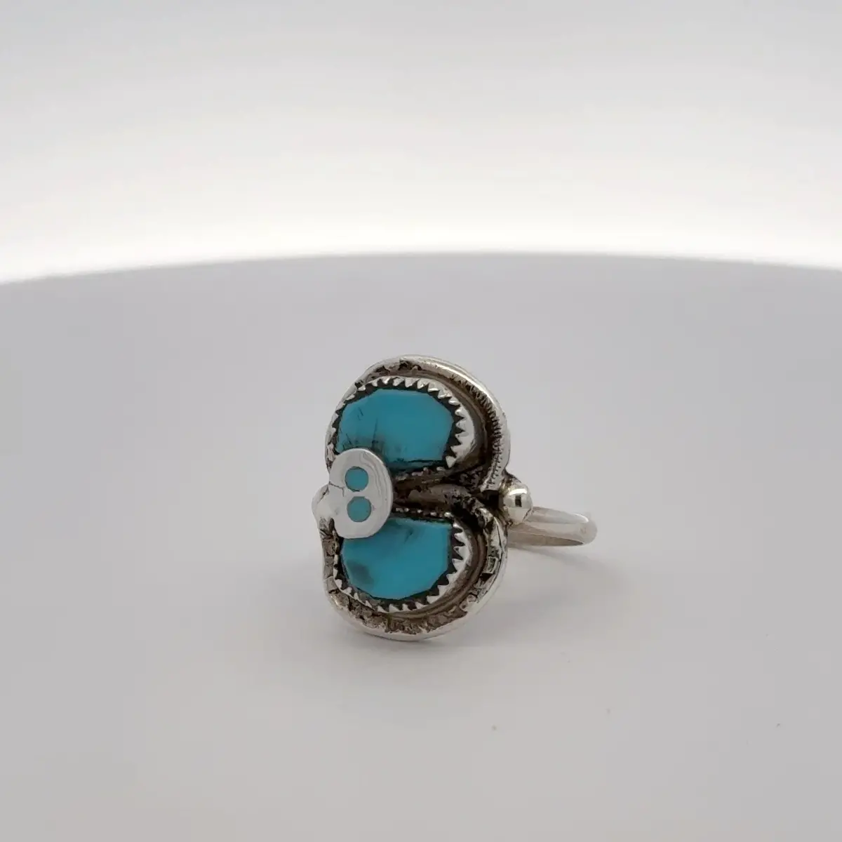 Effie Calavaza Kingman Turquoise Snake Zuni Usa Native American Made 925 Sterling Silver Ring 3