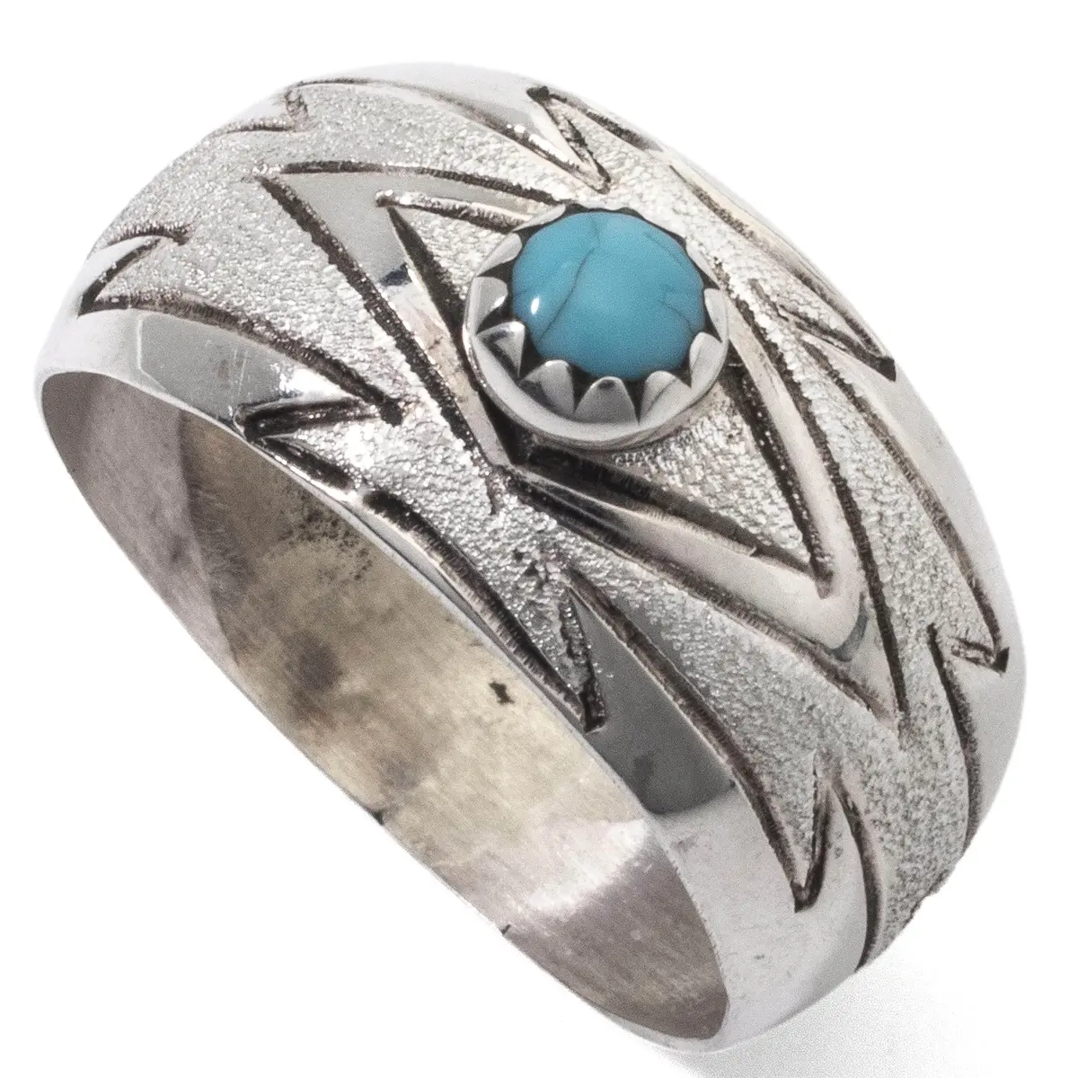 Florence Tahe Navajo Kingman Turquoise Usa Native American Made 925 Sterling Silver Ring 1