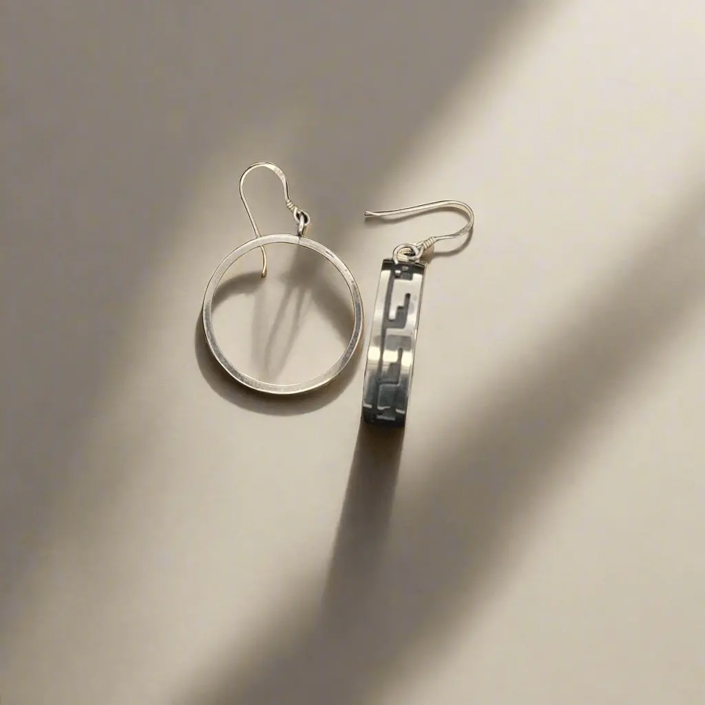 Hopi Hoop Usa Native American Made 925 Sterling Silver Earrings With French Hook 1