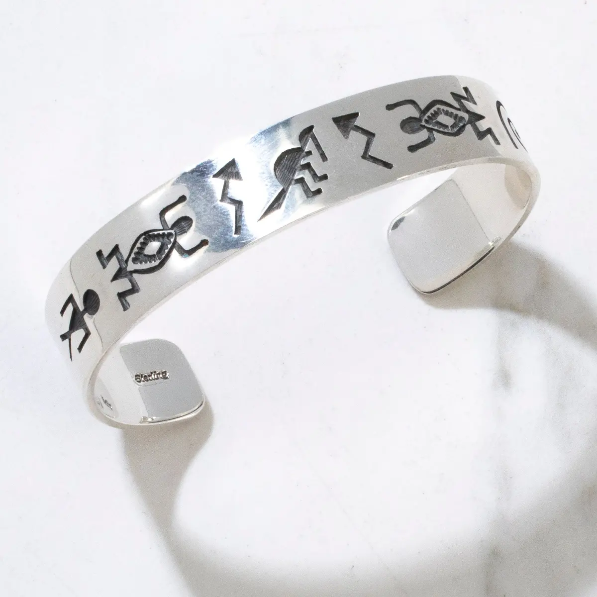 Hopi Usa Native American Made 925 Sterling Silver Cuff 1