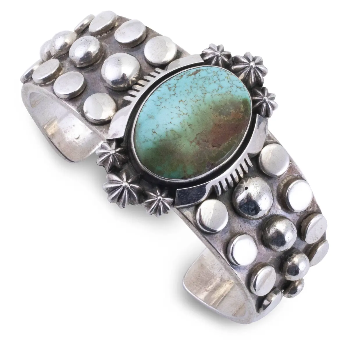 Jimmy Secatero Navajo Sonoran Gold Turquoise Usa Native American Made 925 Sterling Silver Cuff 1