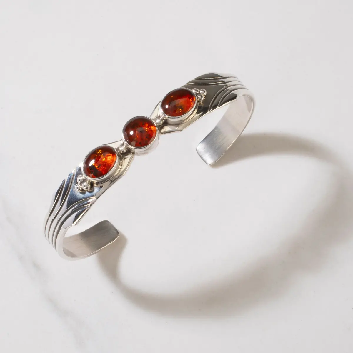 Joe Begay Natural Amber Navajo Usa Native American Made 925 Sterling Silver Cuff 1