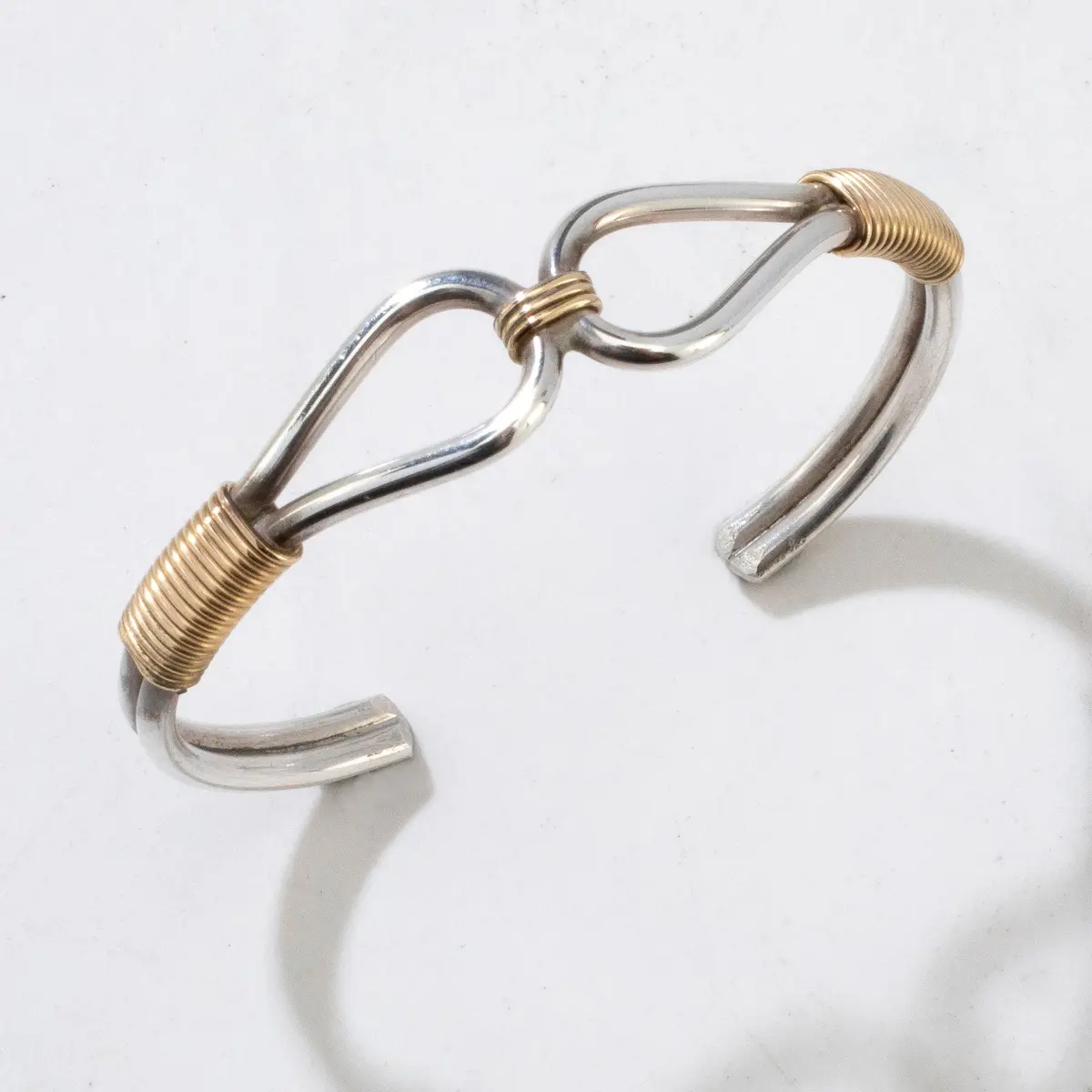Knot Navajo Usa Native American Made 12K Gold Filled & 925 Sterling Silver Cuff 1