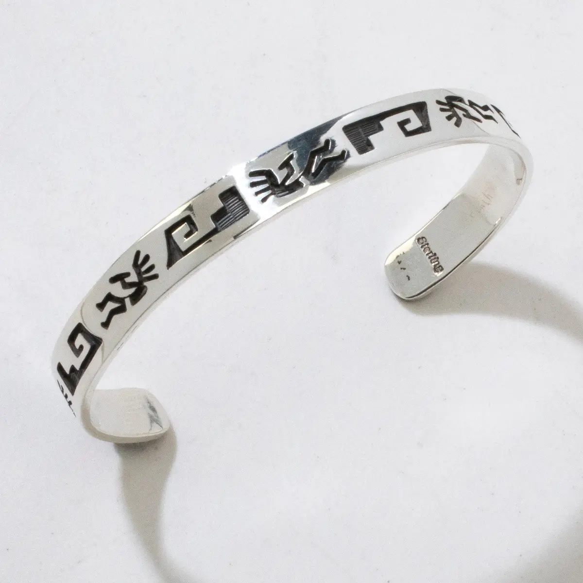 Kokopelli Hopi Usa Native American Made 925 Sterling Silver Cuff 1