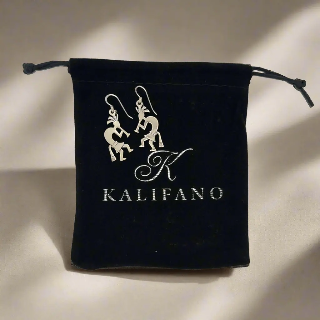 Kokopelli Hopi Usa Native American Made 925 Sterling Silver Earrings With French Hook 1