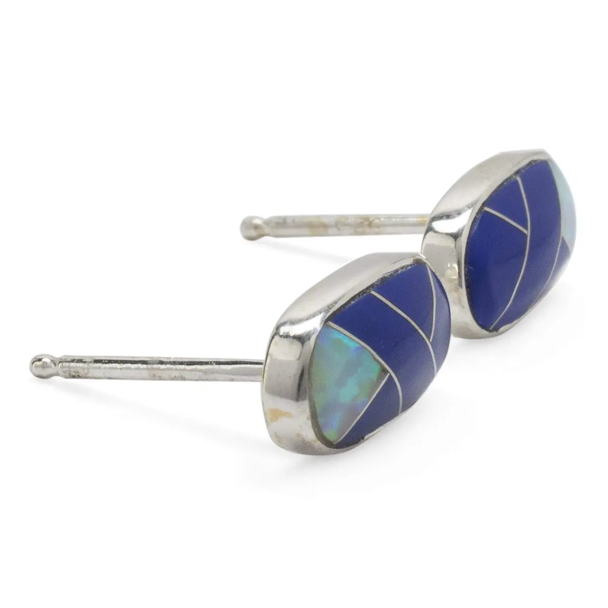 Lapis Oval 925 Sterling Silver Earring Usa Handmade With Stud Backing 1