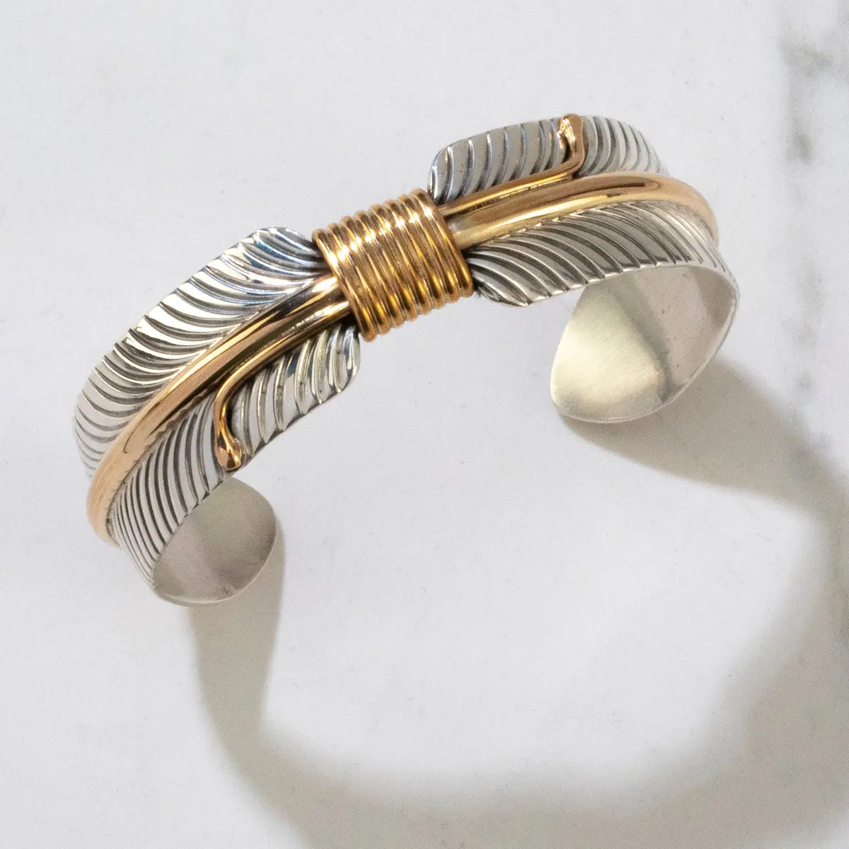 Lee Bennett Navajo Usa Native American Made 12K Gold Filled & 925 Sterling Silver Cuff 1