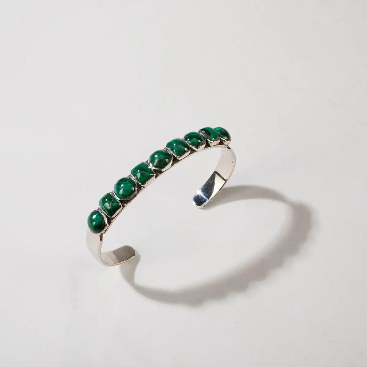 Malachite Usa Native American Made 925 Sterling Silver Cuff 1